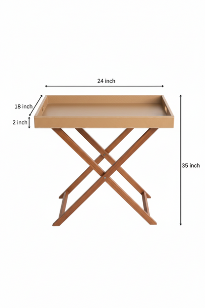 Beige Butler Tray Table Small