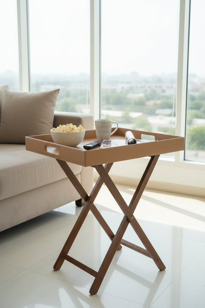 Beige Butler Tray Table Large
