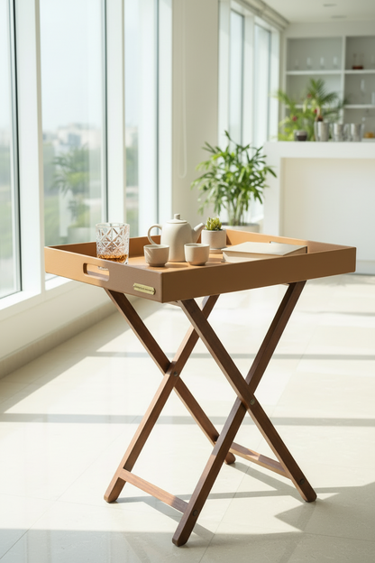 Beige Butler Tray Table Small