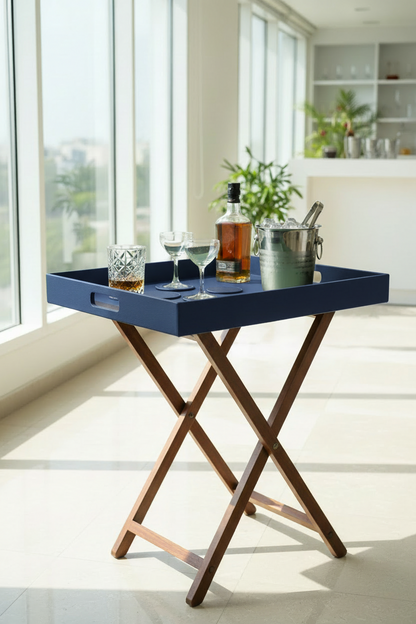 Blue Butler Tray Table Large