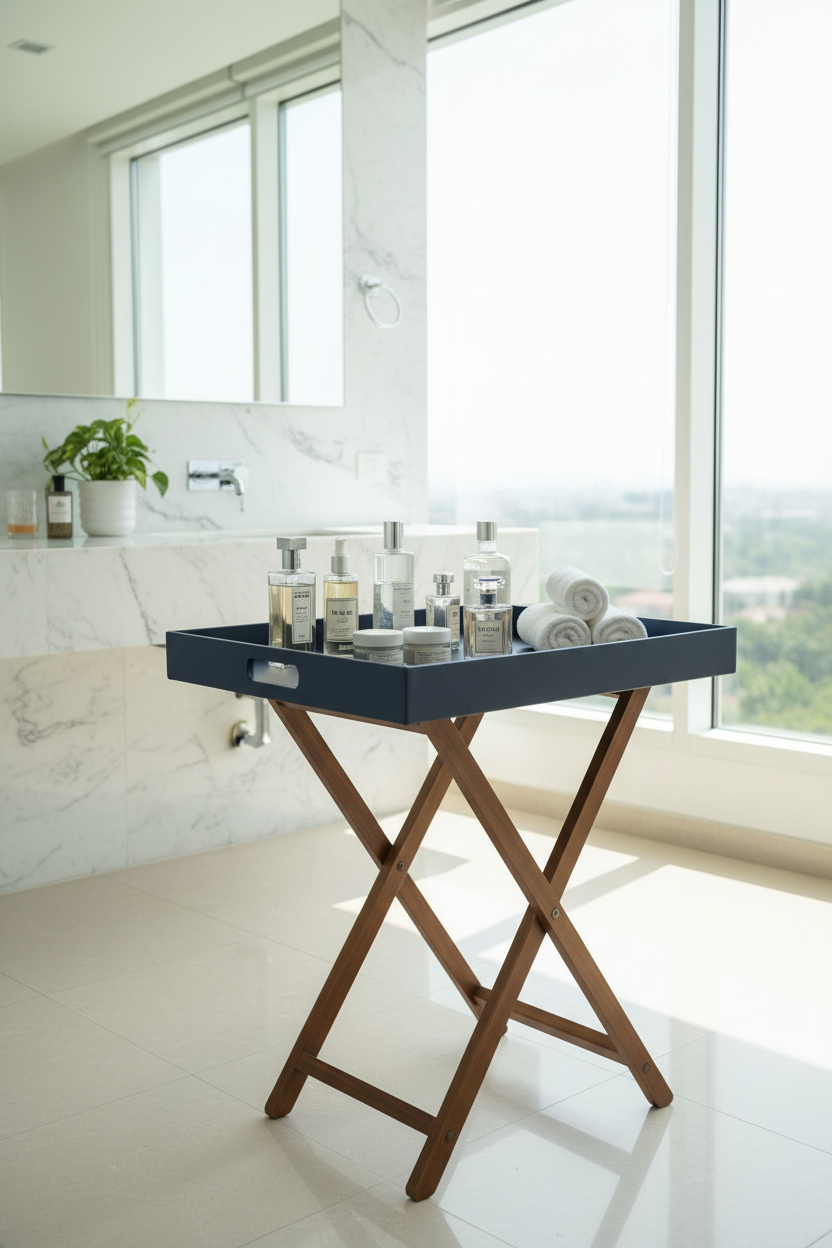 Blue Butler Tray Table Small