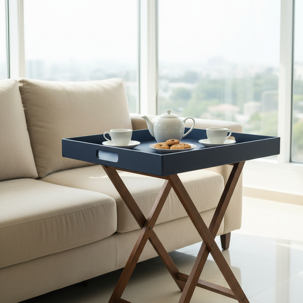 Blue Butler Tray Table Large