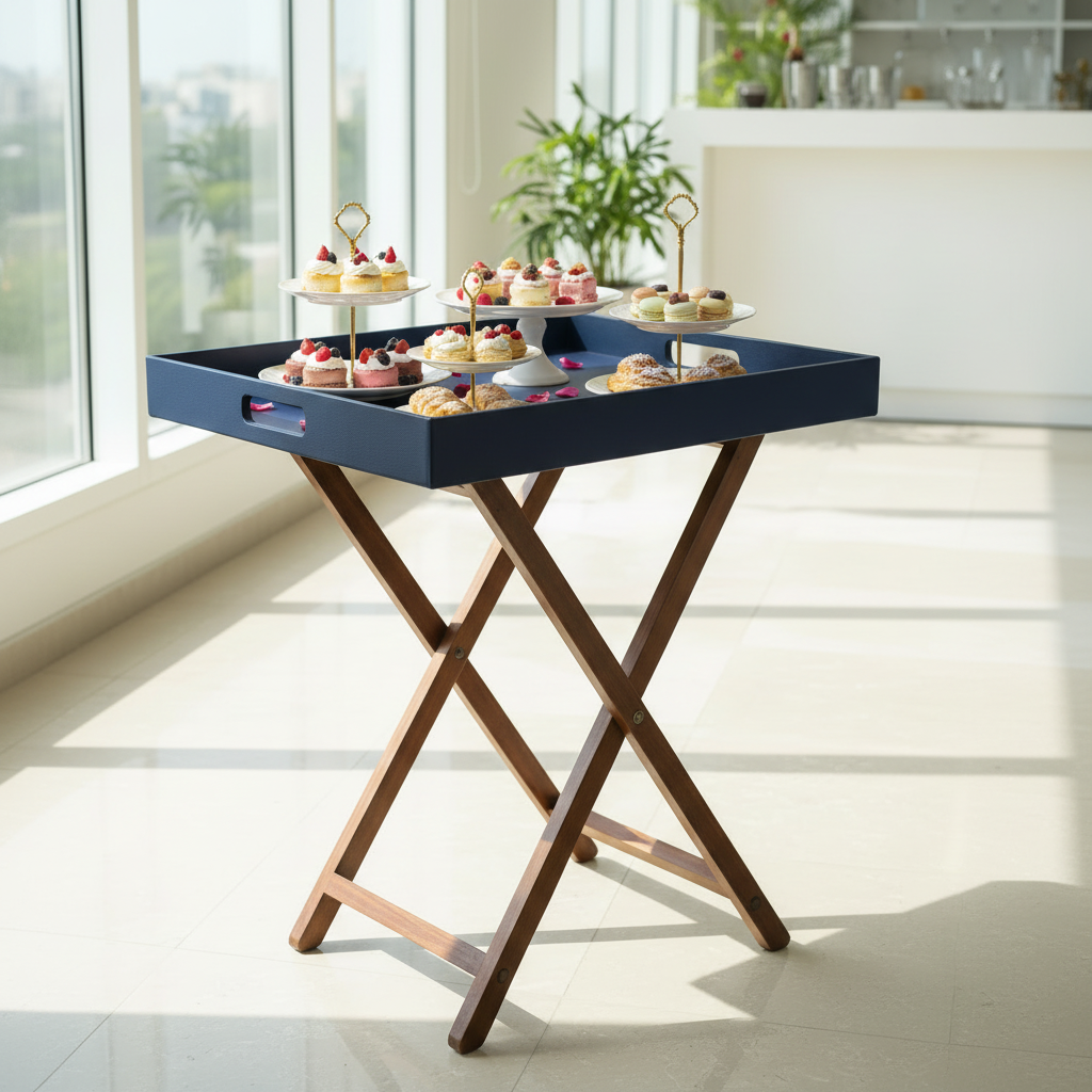 Blue Butler Tray Table Small