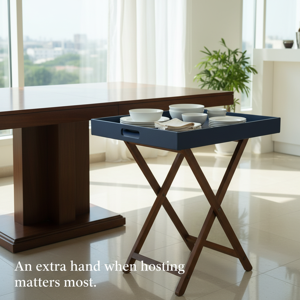 Blue Butler Tray Table Large