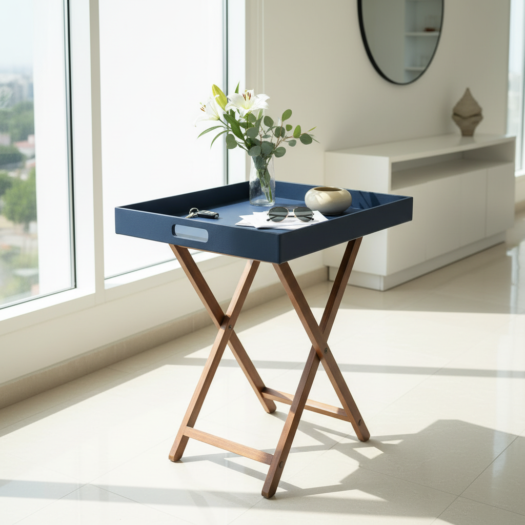 Blue Butler Tray Table Large