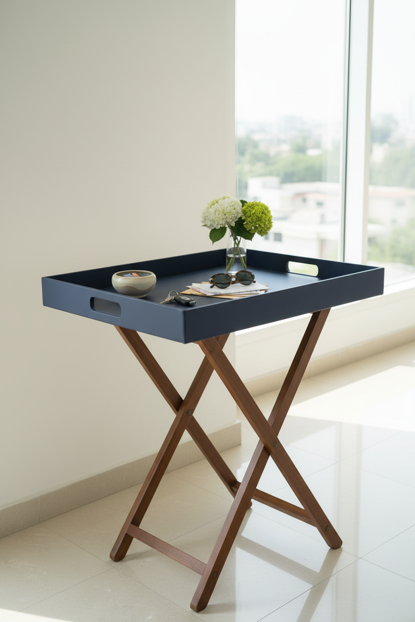 Blue Butler Tray Table Large