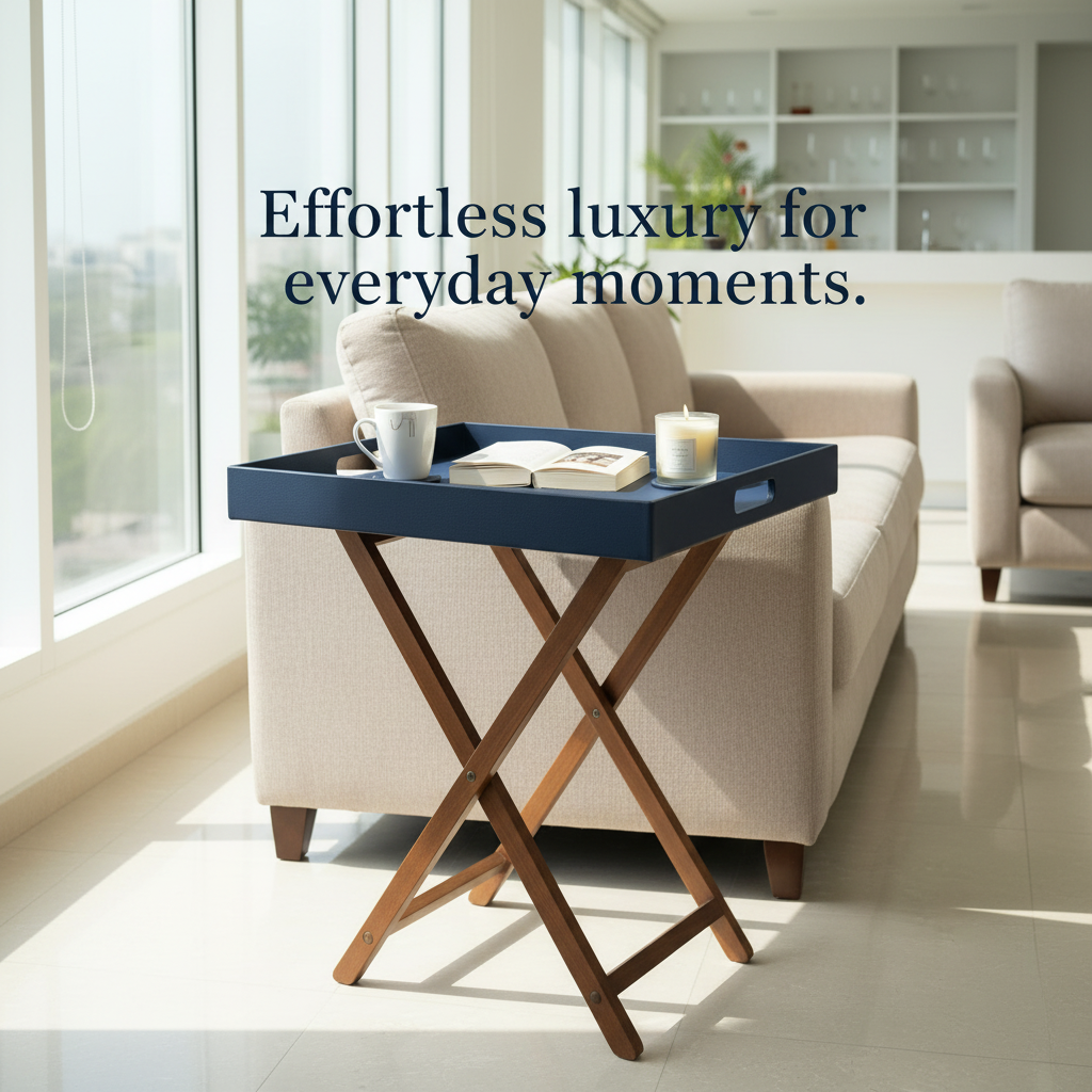 Blue Butler Tray Table Small