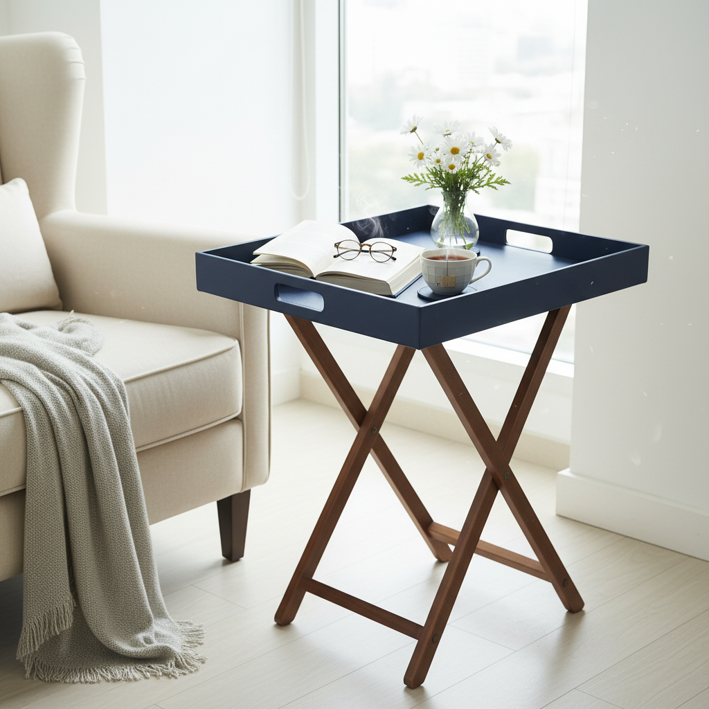 Blue Butler Tray Table Large