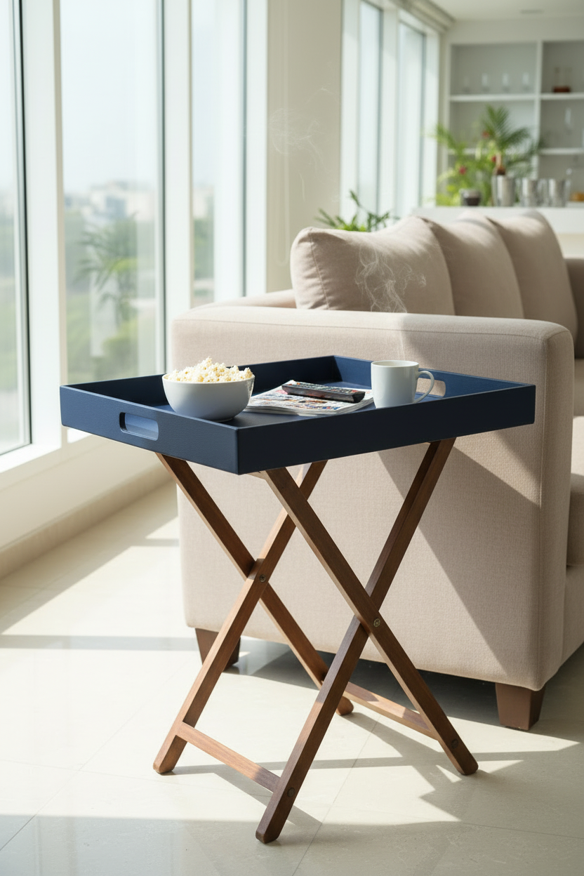 Blue Butler Tray Table Large