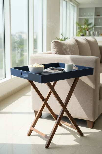 Blue Butler Tray Table Large