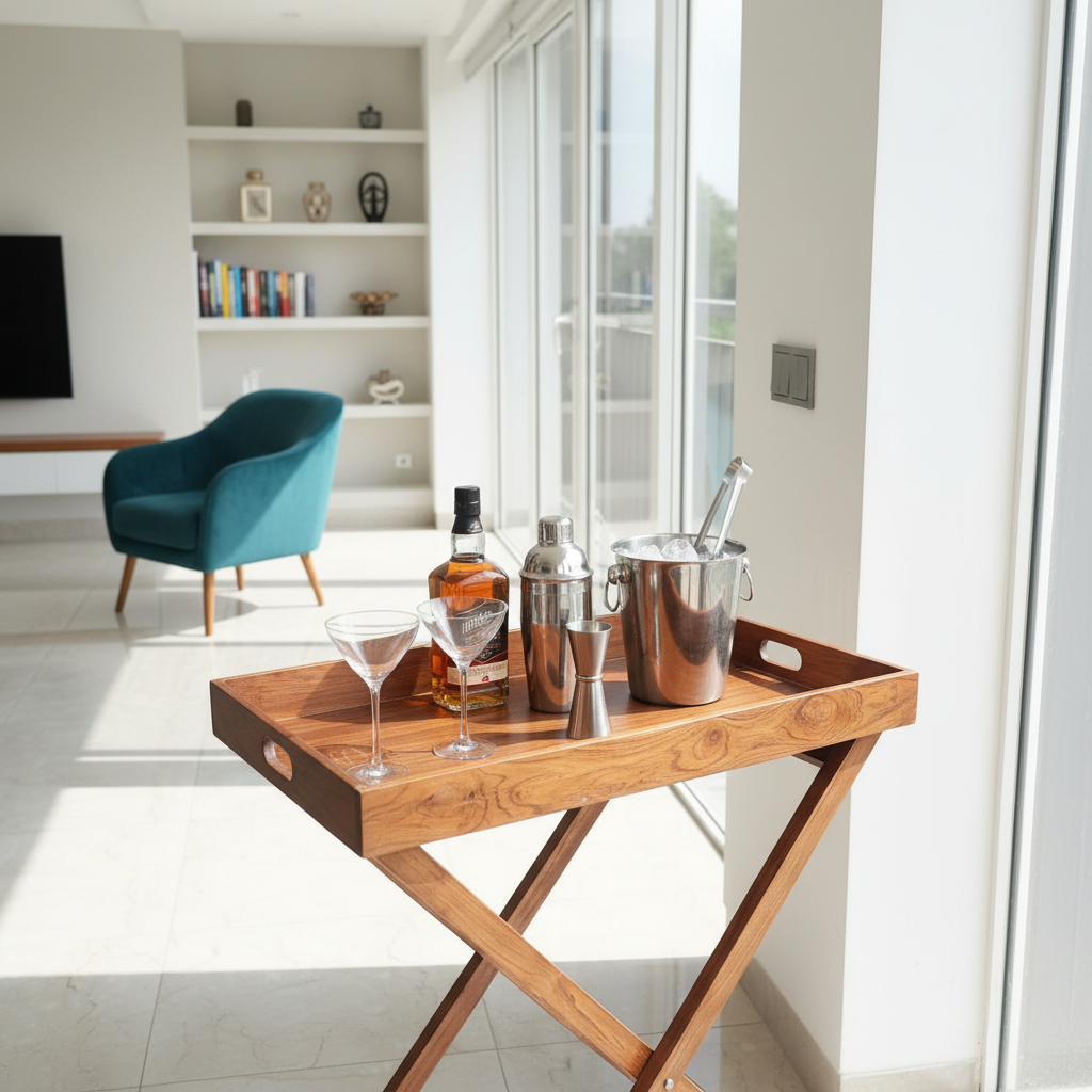 Wooden Butler Tray Table Small