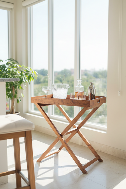 Wooden Butler Tray Table Large