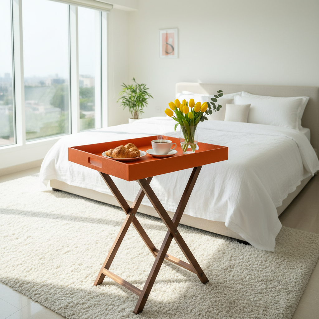 Casa Botanical Butler Tray Table in Mellow Apricot, Small