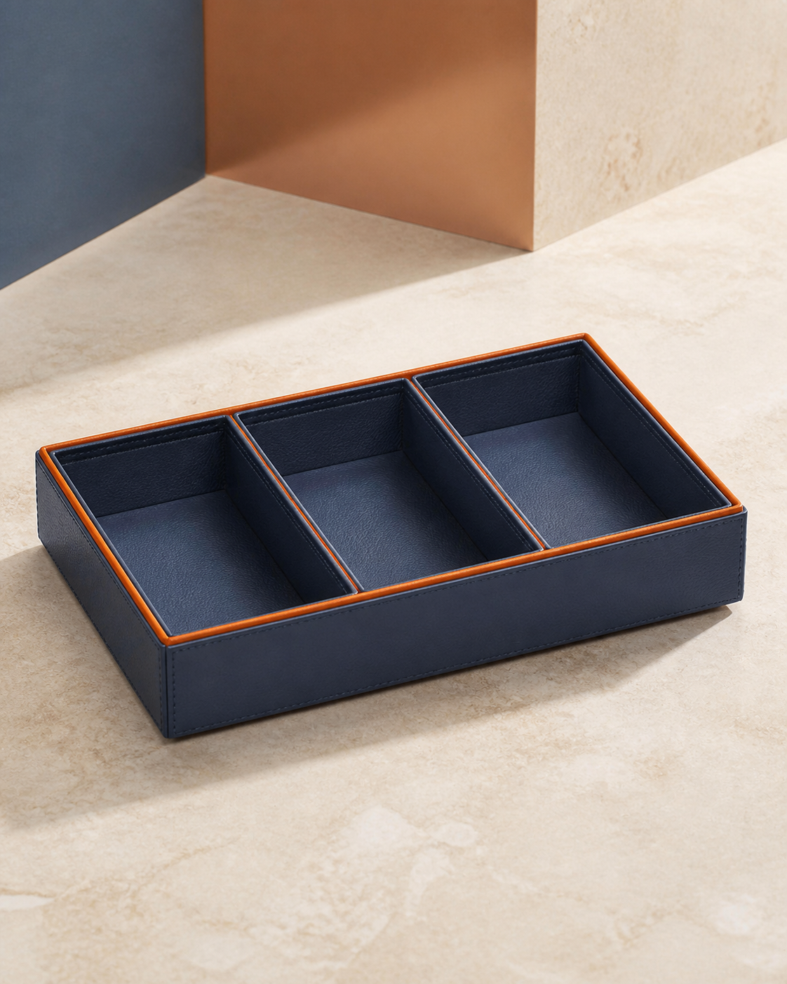Casa Botanical Mist Blue compartment tray, 3 compartments