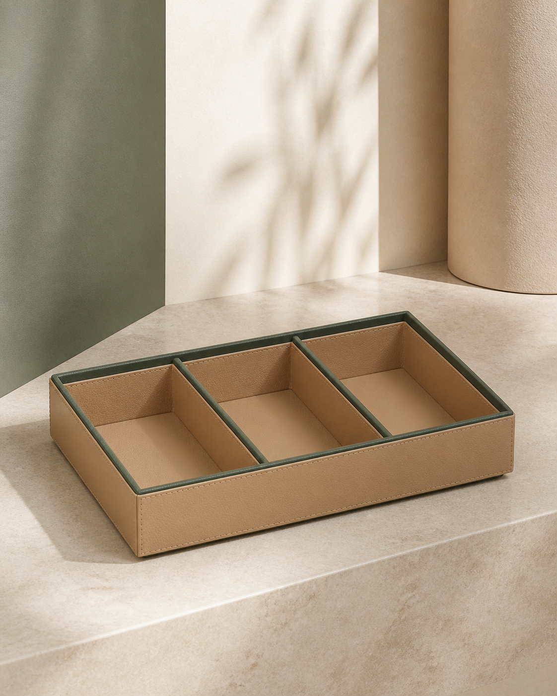 Casa Botanical Soft Sand compartment tray, 3 compartments