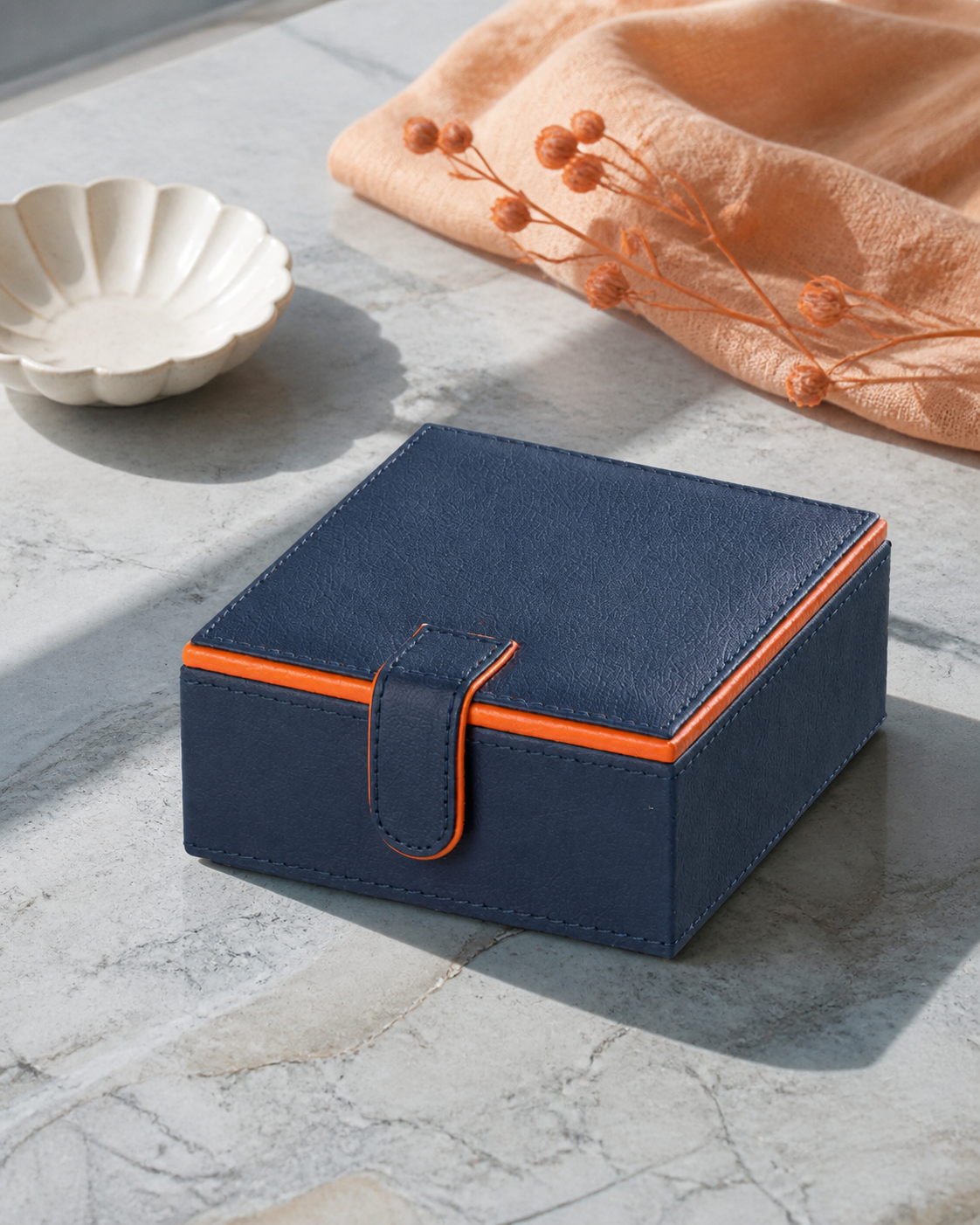 Magnetic Storage Box in Blue, editorial product view