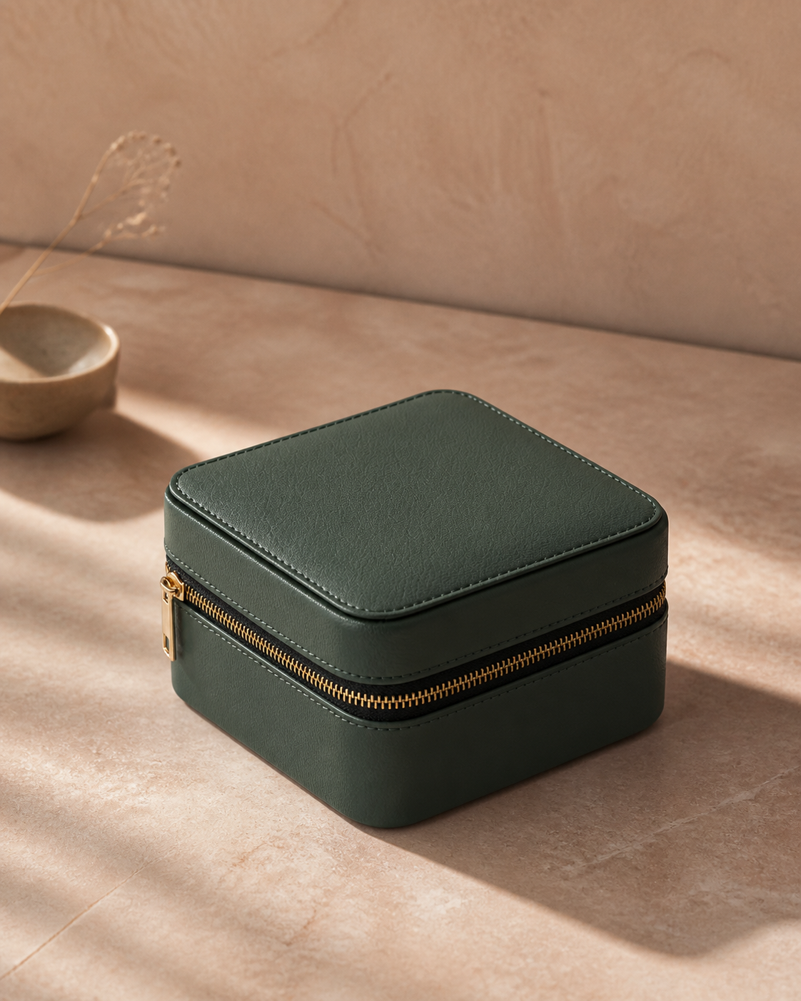 Watch and Jewellery Box in Sage Green, editorial product view