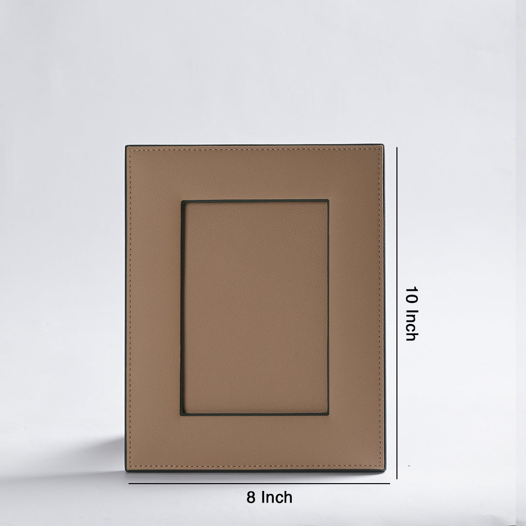 faux leather table photo frame blue