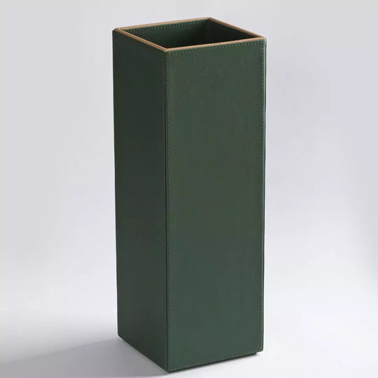 Green Faux Leather Large Vertical Flower Vase