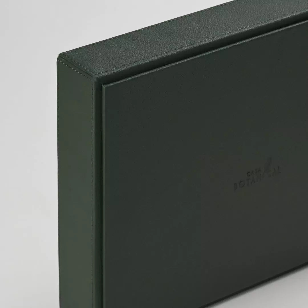 Green Faux Leather Slot of 3 Stack Tray