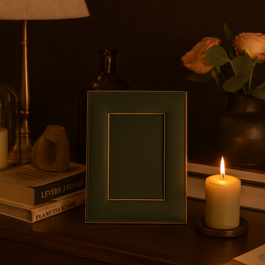 Green Faux Leather Photo Frame