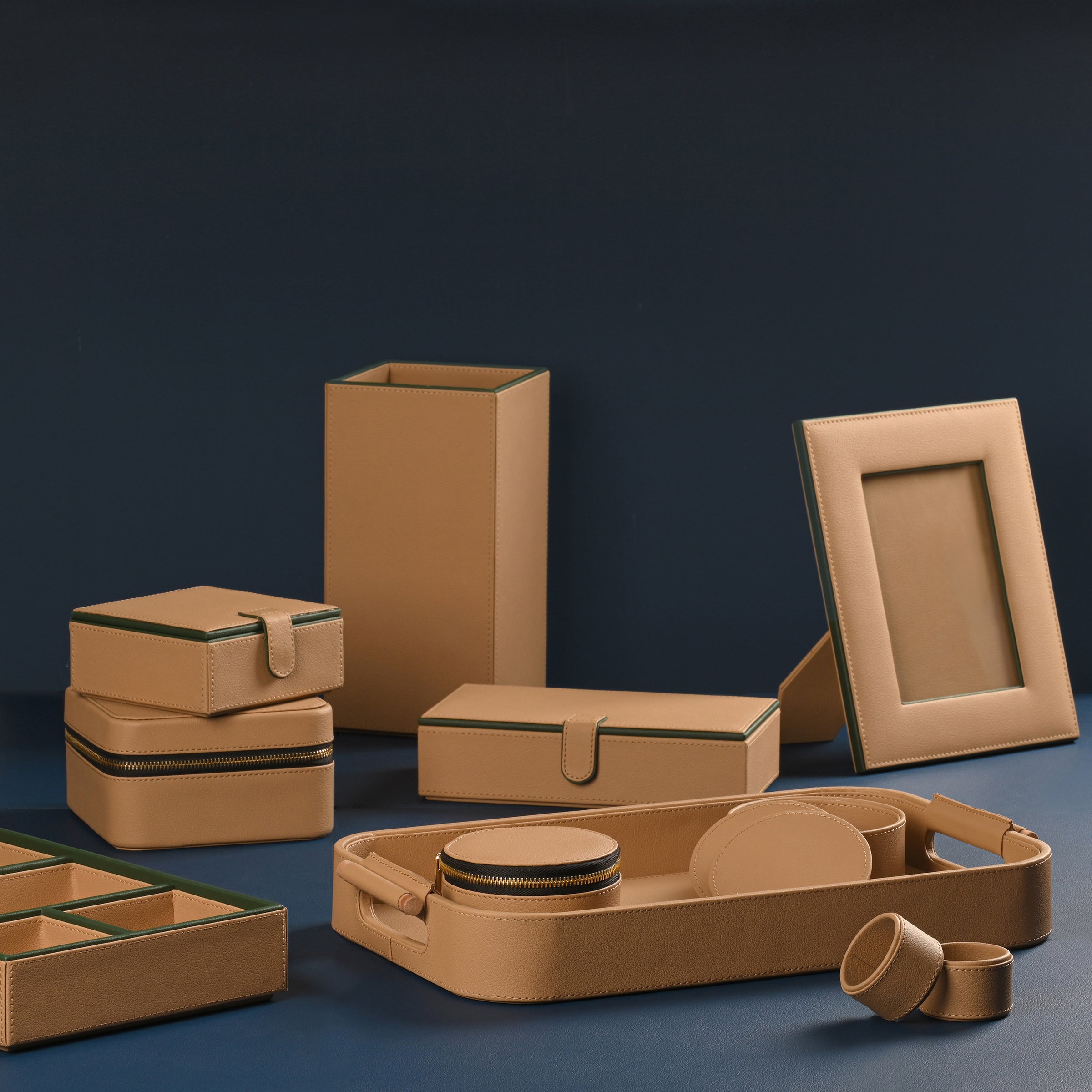 Casa Botanical soft-sand faux-leather collection