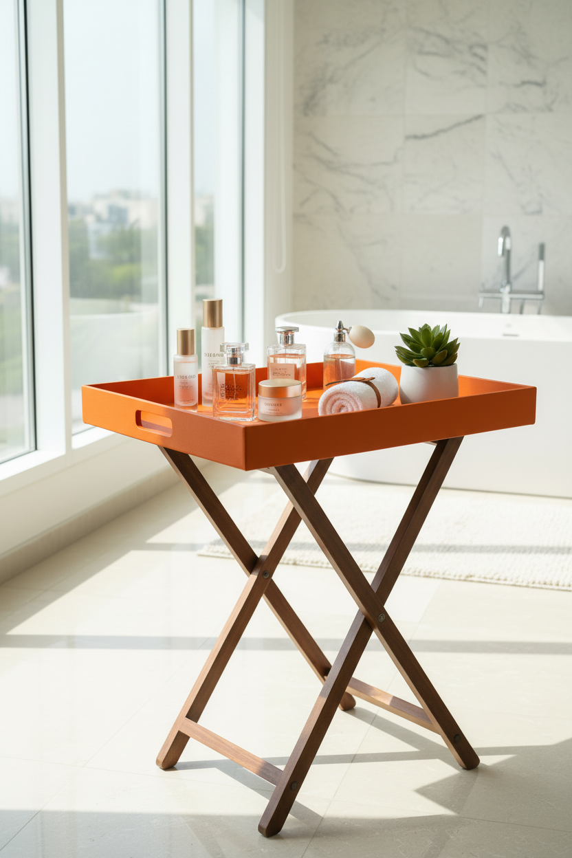 Orange Butler Tray Table Small