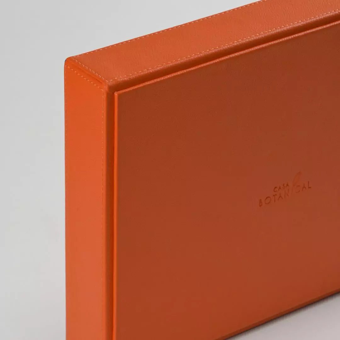 Orange Faux Leather Slot of 3 Stack Tray