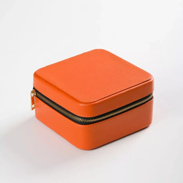 Orange Faux Leather Watch / Jewellery Box