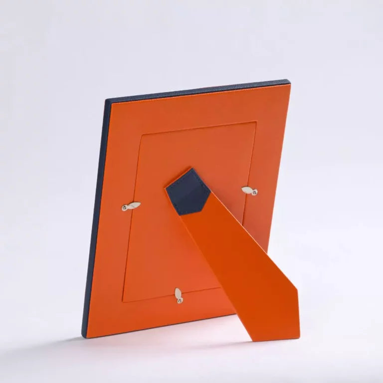 Orange Faux Leather Photo Frame