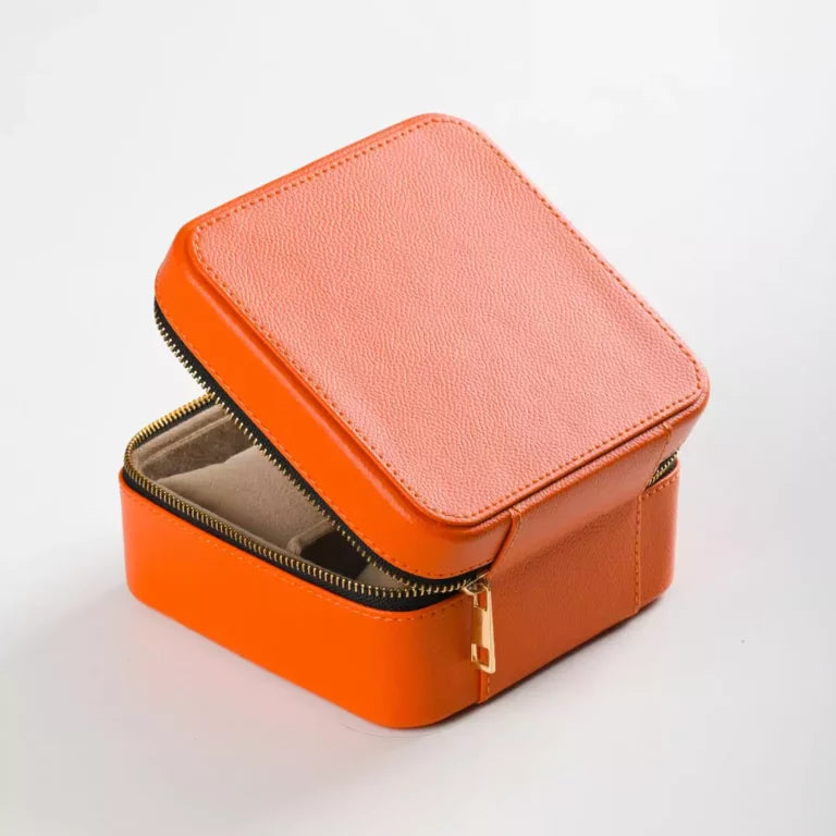 Orange Faux Leather Watch / Jewellery Box