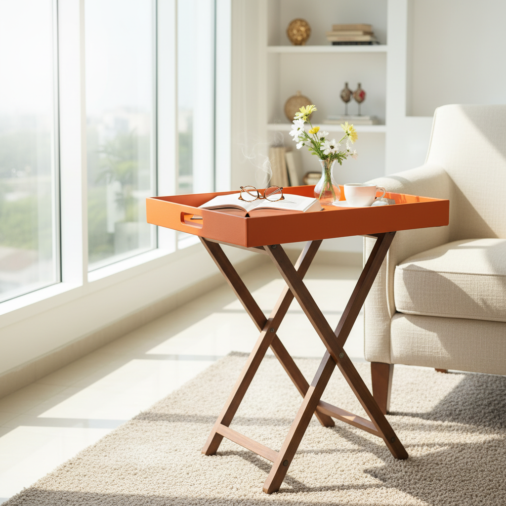 Orange Butler Tray Table Large