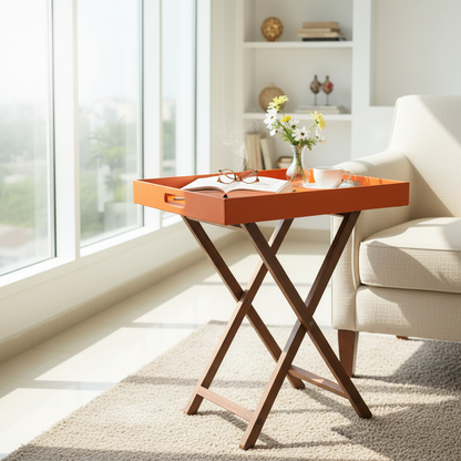 Orange Butler Tray Table Large