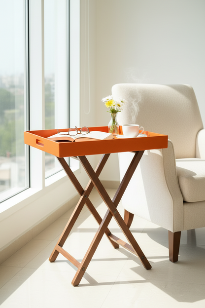Orange Butler Tray Table Large