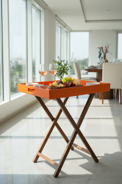 Orange Butler Tray Table Large