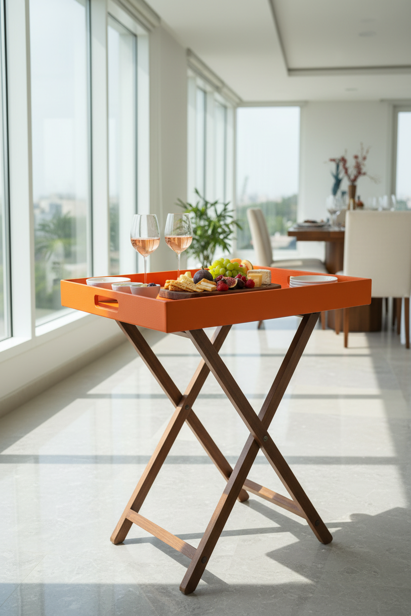 Orange Butler Tray Table Small