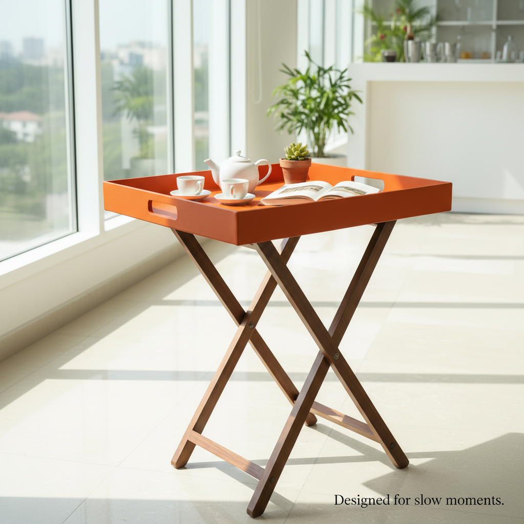 Orange Butler Tray Table Large