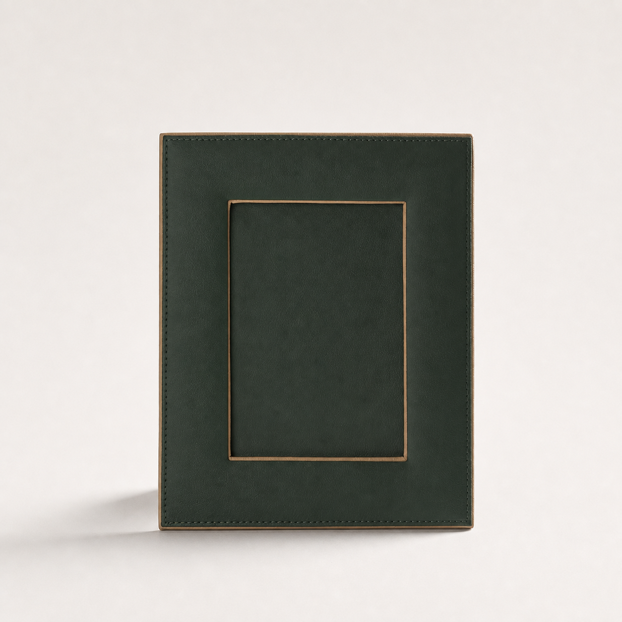Faux-Leather Photo Frame in Sage Green — clean studio hero