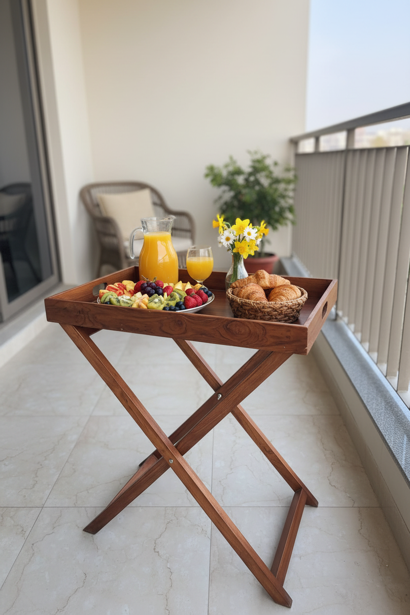 Wooden Butler Tray Table Large