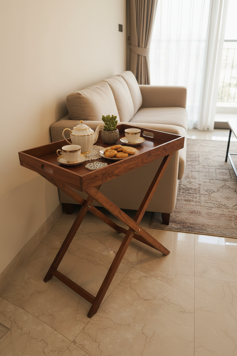 Wooden Butler Tray Table Small