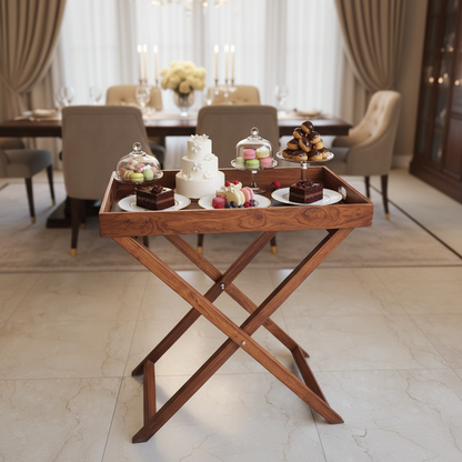 Wooden Butler Tray Table Large