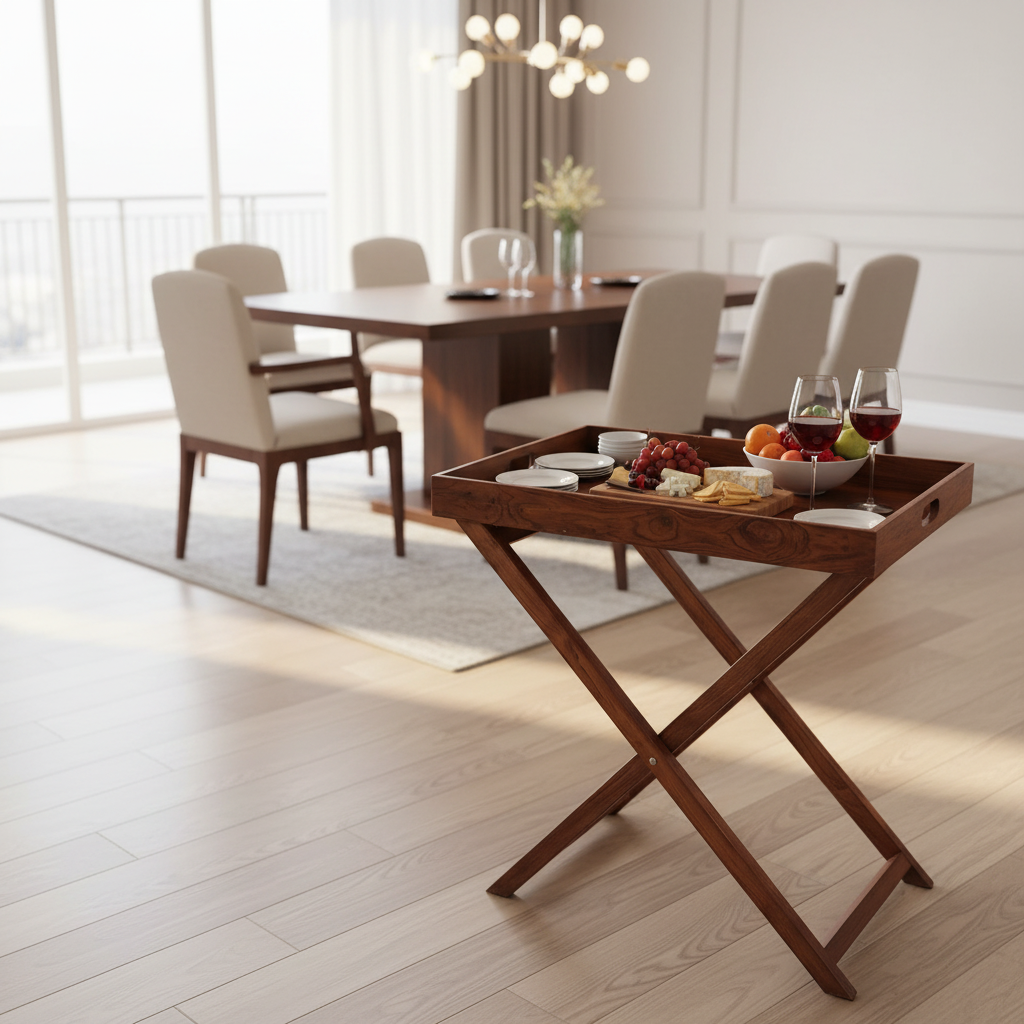 Wooden Butler Tray Table Large