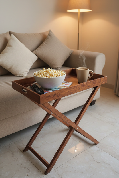 Wooden Butler Tray Table Large